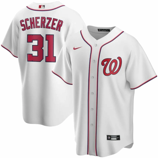 Men's Max Scherzer White Home 2020 Player Team Jersey