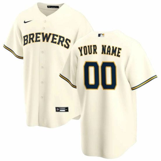 Men's Cream Home 2020 Custom Team Jersey