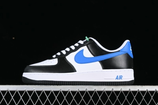 Nike Air Force 1 '07 Low White Black Blue Color Block Casual Sneakers - FN8008-001