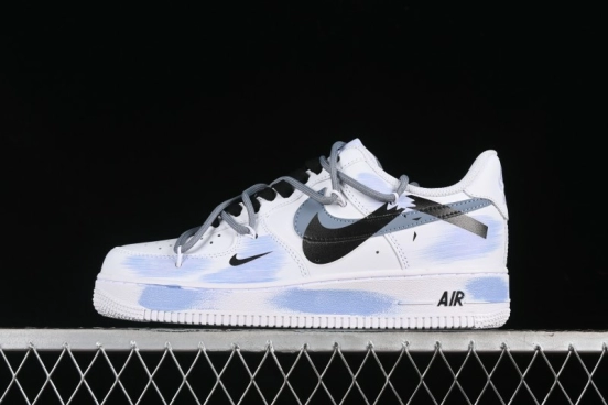 Nike Air Force 1 '07 Low Anime Theme Purple-Blue Spray Custom Casual Sneakers - ZH0316-029
