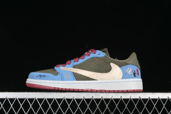 Nike Travis Scott x Fragment Design x Air Jordan 1 Low OG SP AJ1 Low Top Casual Sneakers - CH6336-015