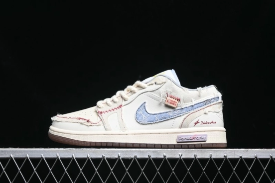 Nike Air Jordan 1 Low AJ1 Panda Prank Qixi Themed Retro Basketball Shoes with Special Graffiti Design - FZ5046-041