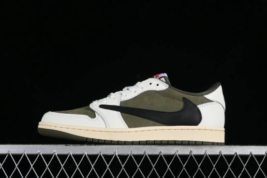 Nike Travis Scott x Air Jordan 1 Low OG AJ1 Reverse Swoosh Sneakers - DM7866-200