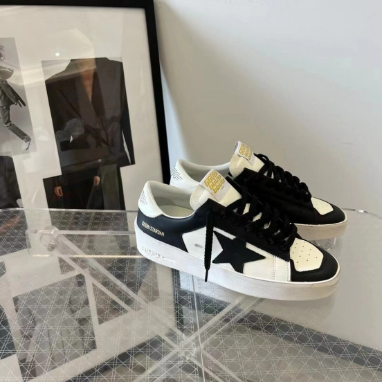 2024 Unisex GGDB Black White Leather Low Top Sneakers MJ00260