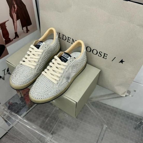 2024 Unisex GGDB White Crystal Leather Sneakers MJ00260