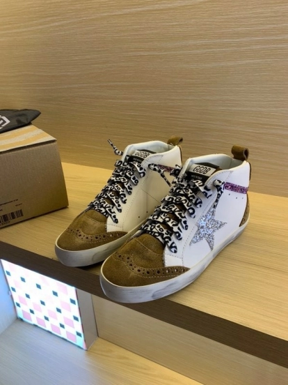 2024 Unisex GGDB White Brown Suede Leather High Top Sneakers MJ00300