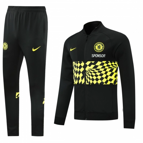 25/26 Chelsea Black/Yellow Full Zipper Jacket + Long Pants