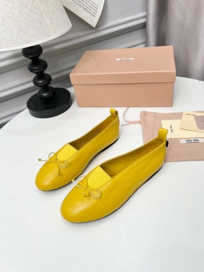 Miu Miu Ballet Flats Bow Mary Jane Shoes - LY00260