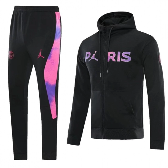 2025 Air Jordan Jumpman Black Purple Hoodie Full Zipper Jacket+Long Pants