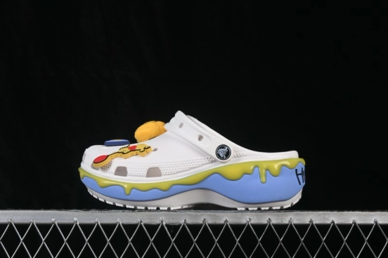 Crocs Disney x Smurfs Platform Clog with Round Toe and Thick Sole for Women - White Winnie the Pooh