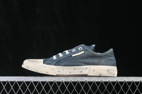 Balenciaga Paris Low Top Lace-Up Distressed Fashion Sneakers - W3RCL4090