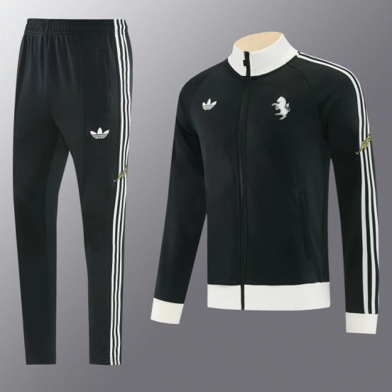 26/27 Juventus  Black Full Zipper Jacket Tracksuit + Long Pants