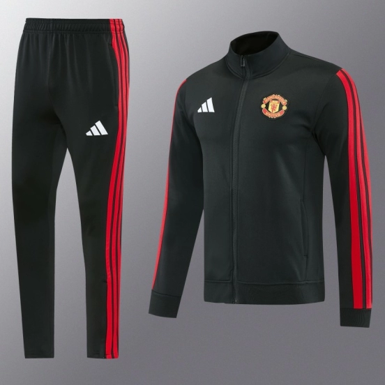 26/27 Manchester United Black Full Zipper Jacket Tracksuit + Long Pants