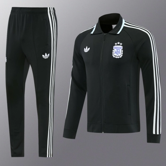 26/27 Argentina 06 Black Full Zipper Jacket + Long Pants