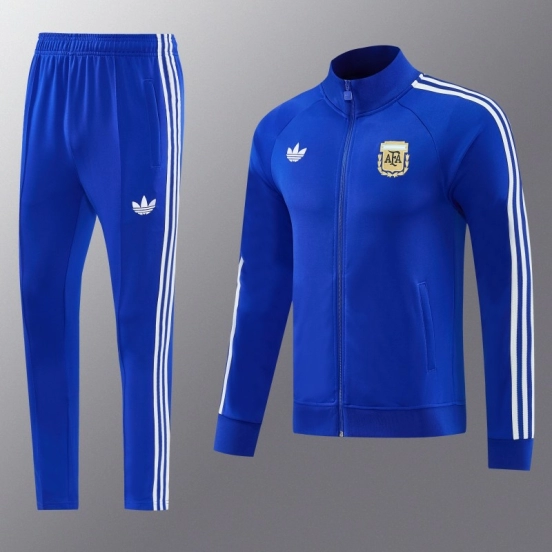 26/27 Argentina Colorful Blue Full Zipper Jacket + Long Pants