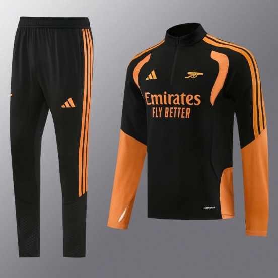 26/27 Arsenal Black Half Zipper Jacket Tracksuit + Long Pants