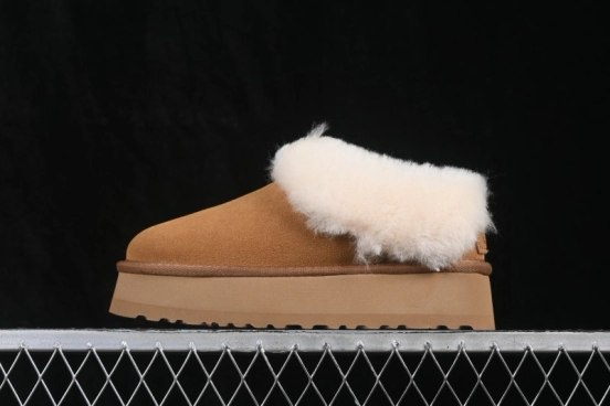 UGG Tazzelle Cow Split Leather Fleece-Lined Comfortable Platform Ankle Snow Boots - AJD4