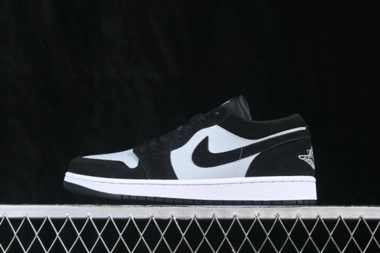 Air Jordan 1 Low Black Grey Retro Cultural Basketball Shoes - 553558-048