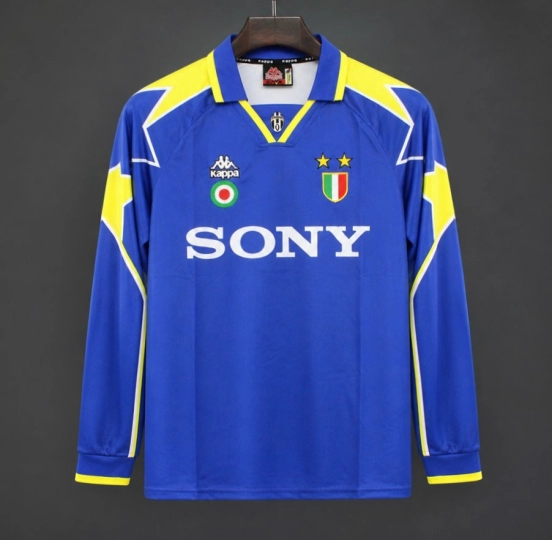 Retro 95/96 Juventus Away Blue Long Sleeve Jersey