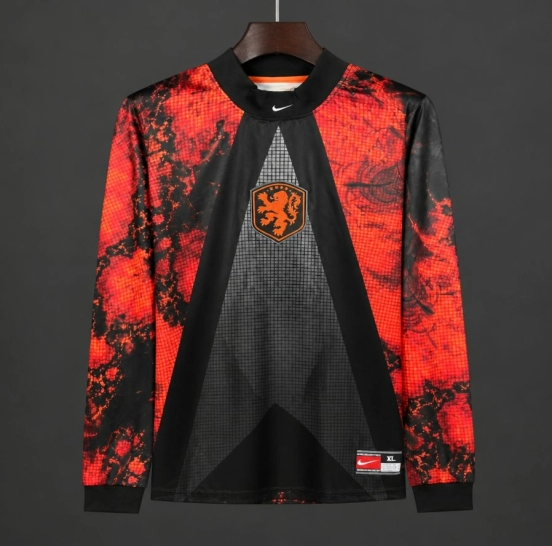 2026 Netherlands Red/Black Long Sleeve Goalkeeper Jersey