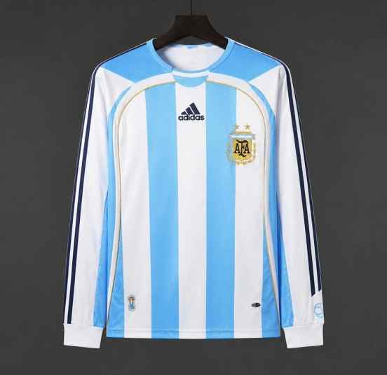 Retro 2006 Argentina Home Long SLeeve Jersey