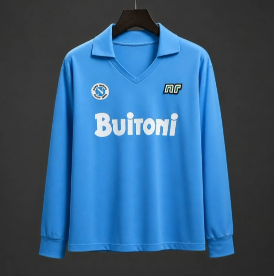 Retro Napoli 87/88 Home Long Sleeve Soccer Jersey