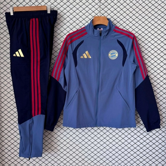 26/27 Bayern Munich Steel Blue & Red Training Tracksuit