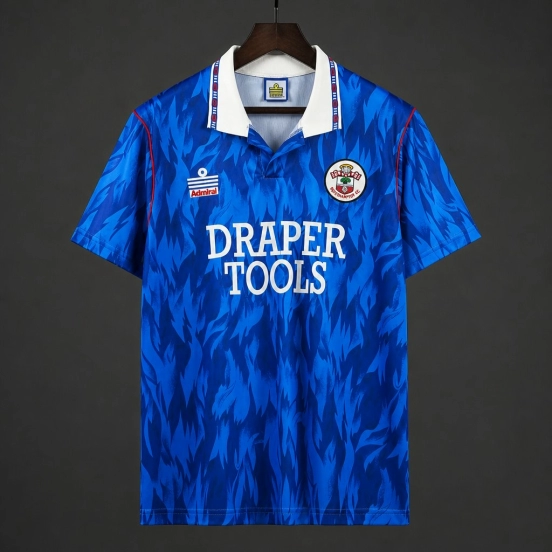 Retro 90/91 Southampton FC Blue with Flame Pattern Away Jersey
