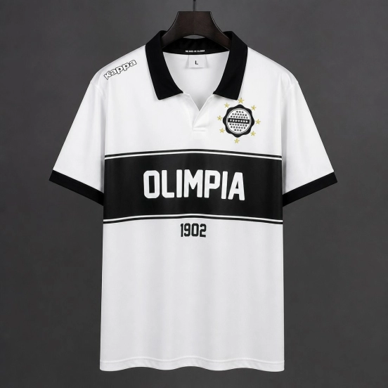 Retro 1902 Club Olimpia White with Black Band Special Edition Jersey