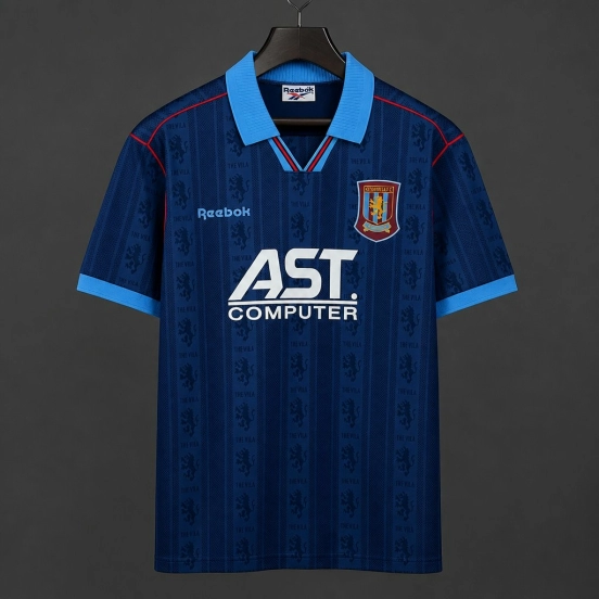Retro 95/96  Aston Villa Navy Blue with Lion Pattern Third Jersey