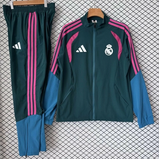 26/27 Real Madrid Dark Green & Pink Training Tracksuit