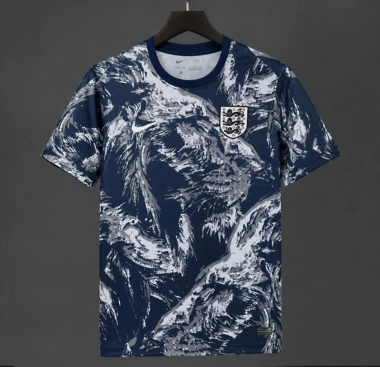 2026 England Blue and White Abstract Graphic Special Edition Training Jersey