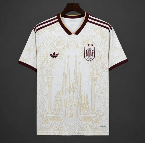 2026 Spain White Gold Literature Graphic Special Jersey