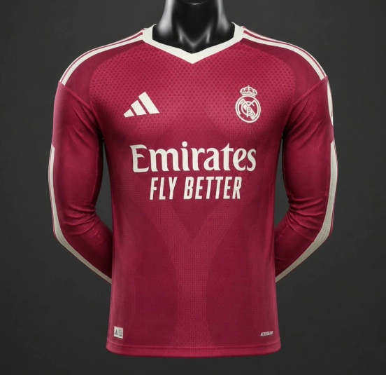 Player Version 26/27 Real Madrid CF Away Red Long Sleeve Jersey