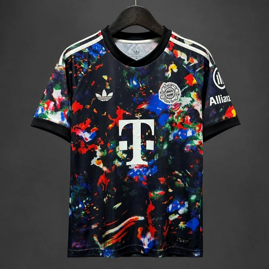 26/27 FC Bayern München Black with Colorful Abstract Splash Print Third Jersey