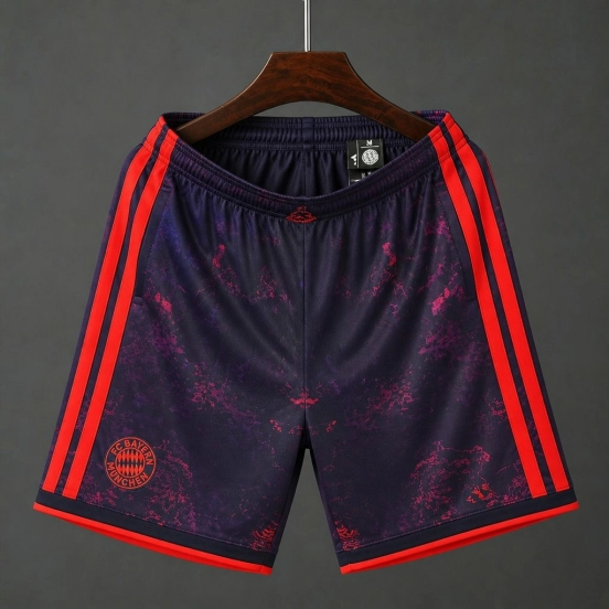 26/27 FC Bayern München Purple & Red Abstract Print Third Shorts