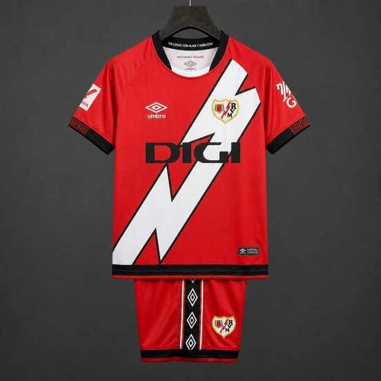 26/27 Kids Rayo Vallecano Away Red Jersey Kit