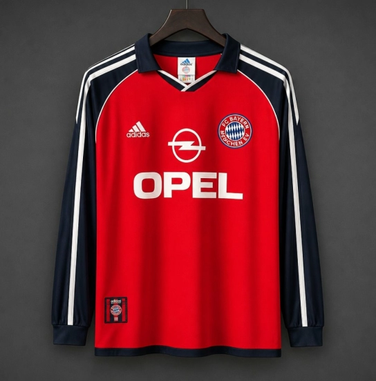 Retro 01/02 Bayern Munich Home Long Sleeve Jersey
