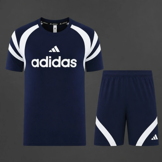26/27 Adidas 17  Navy Blue Short Sleeve+Soccer Shorts