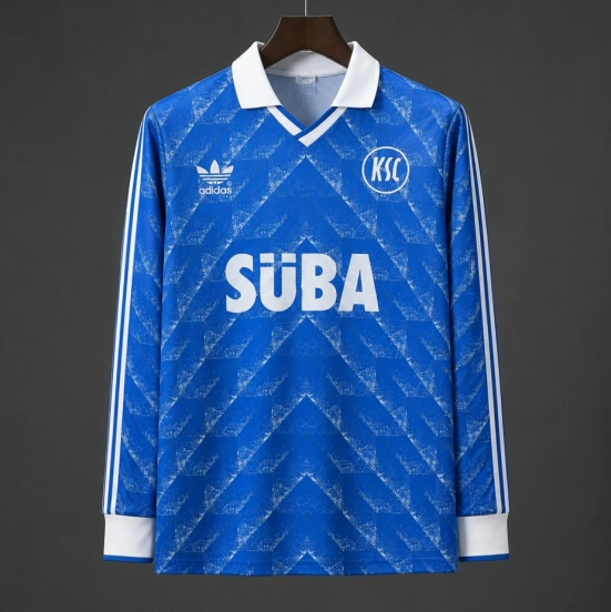 Retro 89/90 Karlsruher Away Long Sleeve Jersey