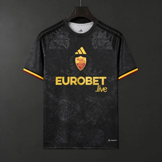 26/27 Roma Third Black Jersey With Sponsor
