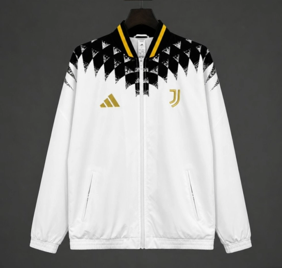 26/27 Juventus  White Full Zipper Windbreaker Jacket