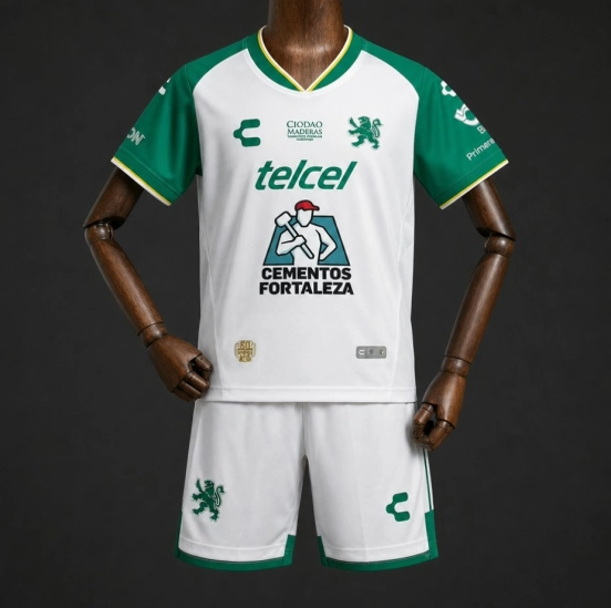 26/27 Kids Club Leon Away White Green Jersey