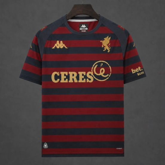 26/27 Genoa Third Maroon Stripes Jersey