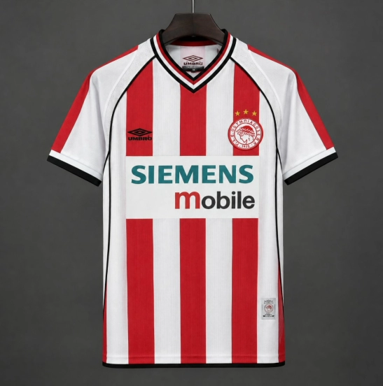2001/02 Retro Olympiacos FC Home Jersey