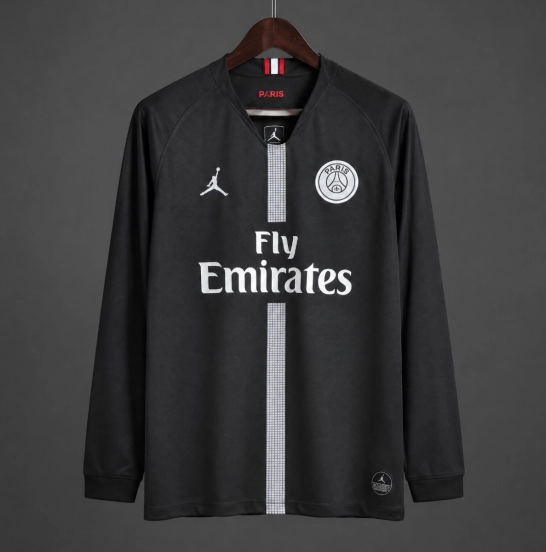 Retro 18/19 PSG Black Long Sleeve Champions League Jersey