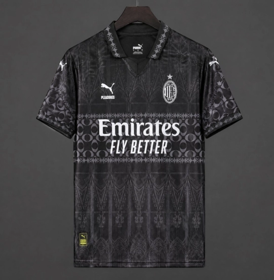Retro 23/24 AC Milan x PLEASURES Fourth Black Jersey