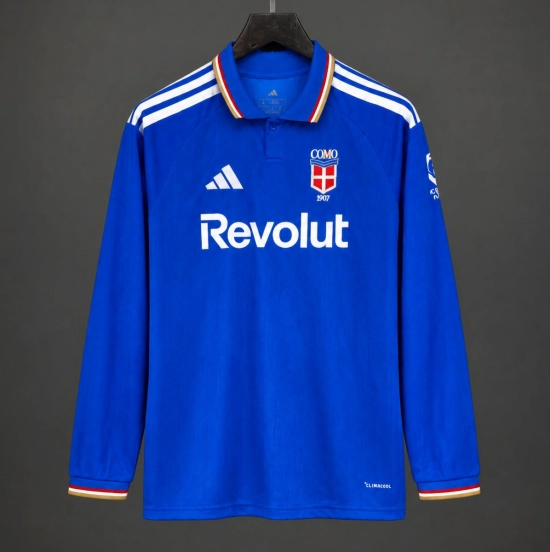 26/27 Como 1907 Home Long Sleeve Blue Jersey