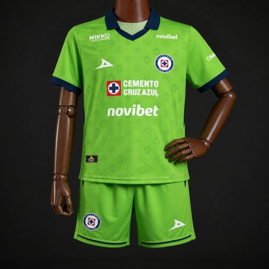 26/27 Kids  Cruz Azul Goalkeeper 1 Green Jersey Kit