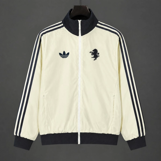 26/27 Juventus White Full Zipper Windbreaker